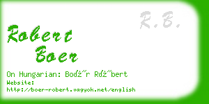 robert boer business card